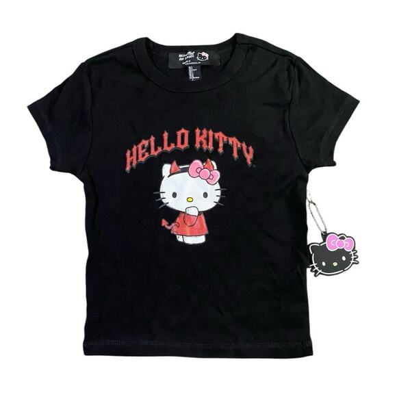 Devil Hello Kitty x Forever 21 Graphic Baby Tee NWT - S - Picture 1 of 4